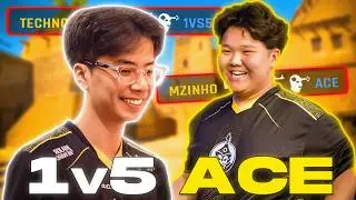 МЗИНЬО 1 на 5: ACE CLUTCH?! TECHNO4K и МЗИНЬО УНИЧТОЖИЛИ МАТЧ FACEIT!
