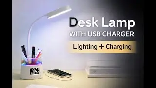 Desk Lamp for Kids & Home Office | WILIT LED Lamp with Clock, USB & Ambient RGB - WILIT