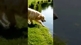 Kutta ball ke peeche bhaaga.Ball paani me gir gayi.Kutta hans pada.