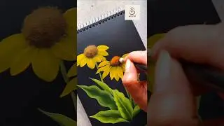 Yellow flowers in acrylics #wocol #flowerpainting #artvideo