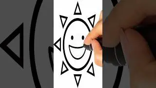 How to Draw a Smiling Sun 🌞 | Easy Drawing for Kids | Step-by-Step #sun #drawing  #kidsdrawing