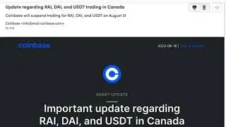 Coinbase Will Suspend USDT, DAI and RAI Trading for Canadian Users