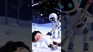 Snowy Adventure with Boy and Robot😱 #shorts #animation