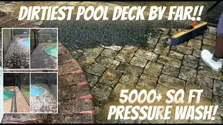 Extreme 5,000+Sq Ft Driveway & Pool Deck Cleaning-Winter Springs #GlenstonePowerWash #BeforeAndAfter