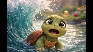 Tiny Turtle was afraid of Big Wave
