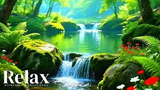 relaxing music for stress relief - piano music with water and bird sounds l waterfall sounds