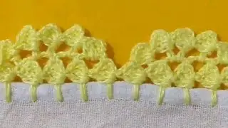 Barrado de crochê carreira única # rápido e fácil # para panos de prato