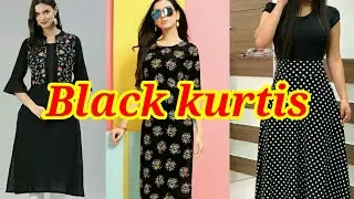 Pretty black Kurtis for women's/Black kurtis collections/Black colour kurti designs