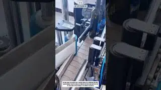 Automatic Bottle Labeling Process on a Production Line #shorts