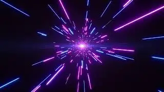 4K Loop Background of Move to the Another Dimension Space with Neon Lights Warp Effects