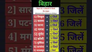 बिहार में कितने प्रमंडल हैं || How many divisions are there in Bihar in 2025 || बिहार के सभी जिले