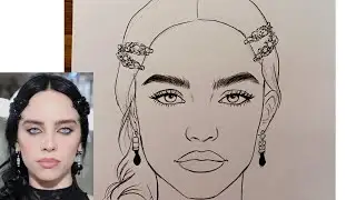 How to Draw Billie Eilish – Easy Line Art Portrait | Step by Step Beginner Tutorial