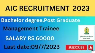 AIC RECRUITMENT 2023 | Salary RS 60000 | Degree | Management Trainee 🔥