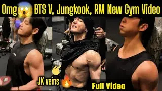 Jungkook shirtless Gym Video 🥵, V, RM, Jungkook gym video, Ma sun ho vlog, #bts #taehyung #jungkook 