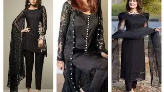 Black colour dress design ideas || black dress designs 2023 || huny stylish