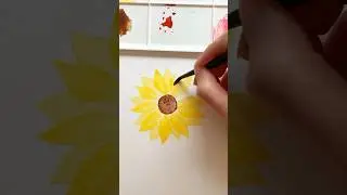 Easy watercolour sunflower painting 🌻 #shorts #watercolor #sunflower