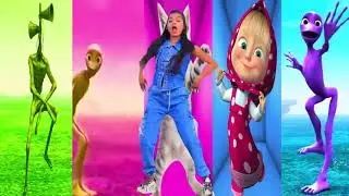 crazy frog, masha,alian,cat pink frog dancess