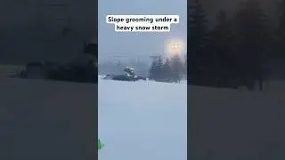 Ski trail grooming in a heavy snow storm⛷️ #snow #canada #montreal #ski #winter #grooming
