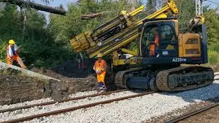 Palownica Kolejowa, Torowy Transformer na szlaku, wbija pale w Siemianowicach