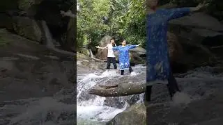 Pranamam dance - Enjoying nature 😍 #fun #dance #enjoy #enjoyment #vayalada #waterfall #viewpoint
