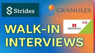 Walk-in Interviews for Experienced Candidates | Strides, Granules, Medreich | Hyderabad & Bengaluru