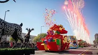 Epic Christmas Parade with Fighter Jet Flyover! Giant Floats & Fireworks | 4K UHD