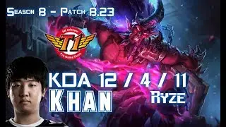 SKT T1 Khan RYZE vs VIKTOR Top - Patch 8.23 KR Ranked