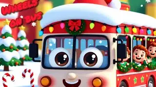 The Christmas Bus Rhyme | Wheels on the Bus Go Left & Right | Fun Xmas Song for Kids