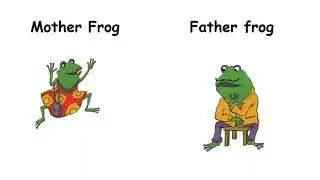 The frog family on the hot day