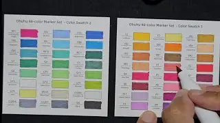ASMR PREENCHENDO AMOSTRAS DE CORES PINCÉIS OHUHU 48 CORES