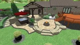 Front Yard & Backyard Landscaping - Pool - Patio - Walkway - Bar - Grill - Fire Pit