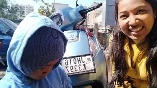 हनुमान का कपड़ा गाड़ी के कलर से मेच कर रहा है #munda Rani vlogs 