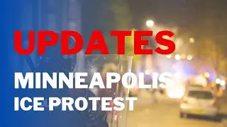 National Guard, Protest, and Minneapolis Police Leave Scene