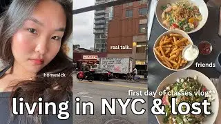 hello again nyu! first day of classes vlog | healthy routines, friends, honest talks about college 📓