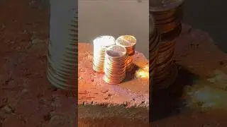 Solar Death Ray melts 63 pennies at once #physics #dolar #coins