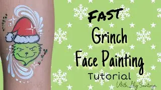 Fast Grinch Face Painting Tutorial #facepainting #makeup #grinch #christmas