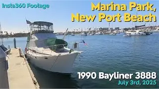 1990 Bayliner 3888 at Mooring | Newport Beach Marina Park Harbor - Insta360 Footage