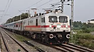 Freshly POHed Erode WAP-7 #30444 With Mayiladuthurai To Coimbatore Jan Shatabdi SF Express | 4K