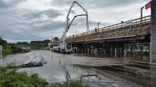 Radier de Ste Suzanne : coulage du tablier du futur pont