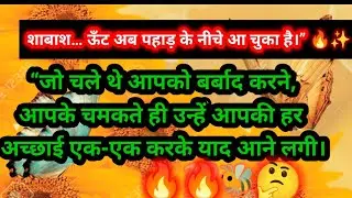 ‼️🔥🤔आपके चमकते ही उन्हें आपकी हर अच्छाई एक-एक करके याद आने लगी शाबाश ऊँट अब पहाड़ के नीचे आ चुका है❓