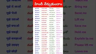 daily use hindi sentences in telugu and English | spoken hindi through telugu 433 | Telugu to Hindi