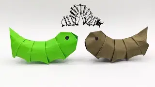 Easy Origami CATERPILLAR 🐛 How to make a paper caterpillar