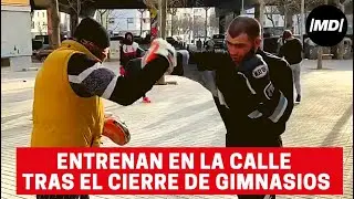 Los boxeadores del ‘Team Calvet’ entrenan en la calle tras el cierre de gimnasios