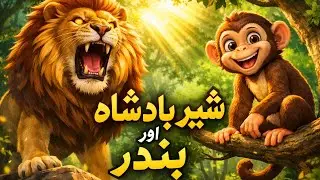 Lion king& monkey 🐒 funny vedio #animal funny vedio #ai#funny cartoon #animated cartoon 