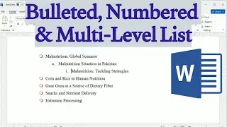 How to Create & Modify Bulleted List, Numbered List and Multilevel List in Microsoft Word