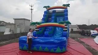 Outdoor splash blue inflatable water slide castillos hinchables toboganes Inflables