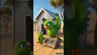 The parrot and its baby are playing a song through a speaker in the jungle 😱 #ai #parrot