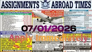 Assignment abroad times today newspaper | 07/01/2026 | #turkey #gulf #job 