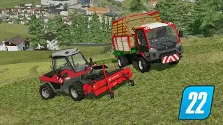 Bergbauern beim Heuen in Erlengrat mit Lindner Unitrac 122 LDrive! (LS22)