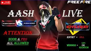🔴 Free Fire Custom Room Live | Play With AASH LIVE | Giveaway in ₹ + Diamonds | Solo Vs Squad